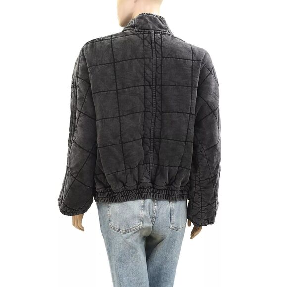 Free People Dolman Quilted Knit Jacket Top Oversized Slouchy Zip-Up XL 284149 - Picture 10 of 14